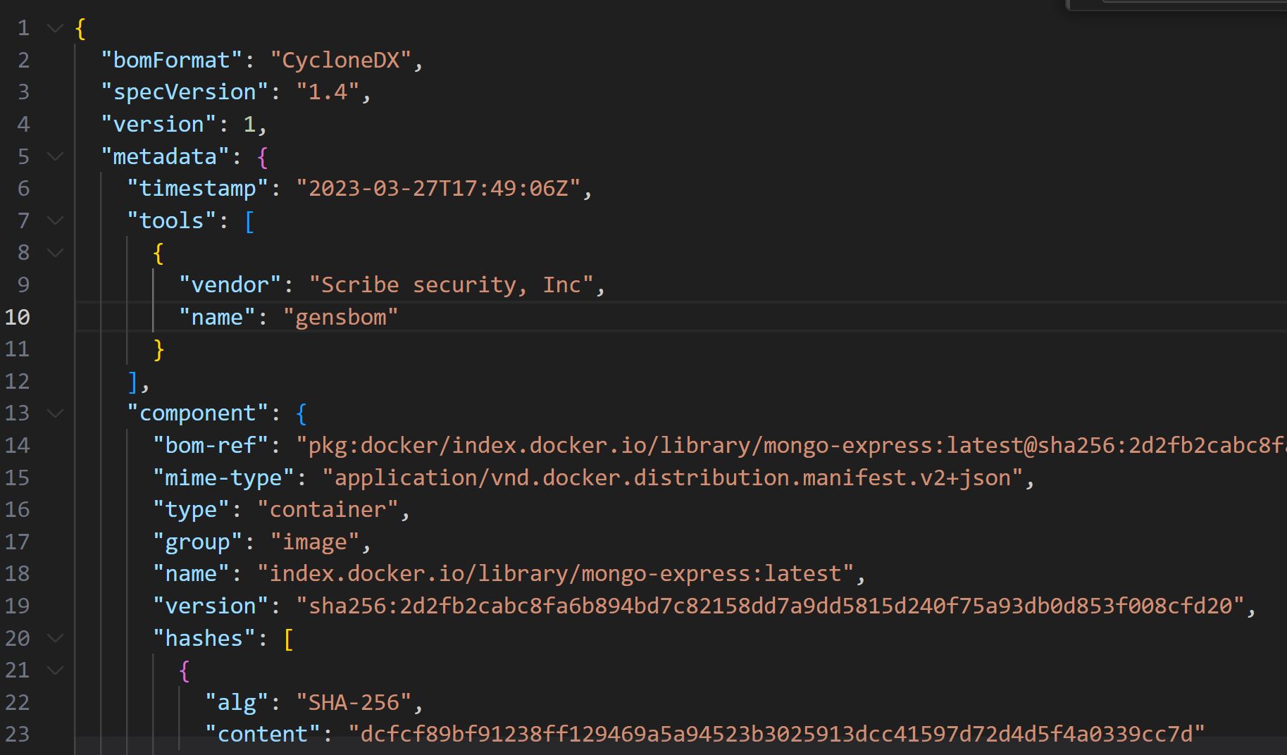 Your SBOM JSON