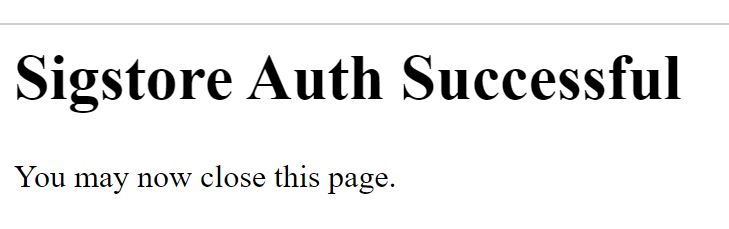 Sigstore Auth Successful